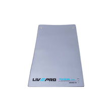 Load image into Gallery viewer, A gray Livepro hanging core mat with the brand's logo and the text 'LIVEPRO TRAINING' on it, designed for floor exercises and sports activities.