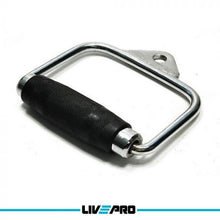 Load image into Gallery viewer, A pair of LIVEPRO cable cross handles with black non-slip PU grips and chrome-plated steel structure.