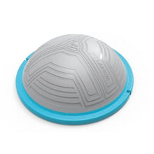 Load image into Gallery viewer, A LIVEPRO Bosu Pro Balance Trainer with a gray and blue color scheme, featuring a dome-shaped inflated body and a flat, non-slip base.