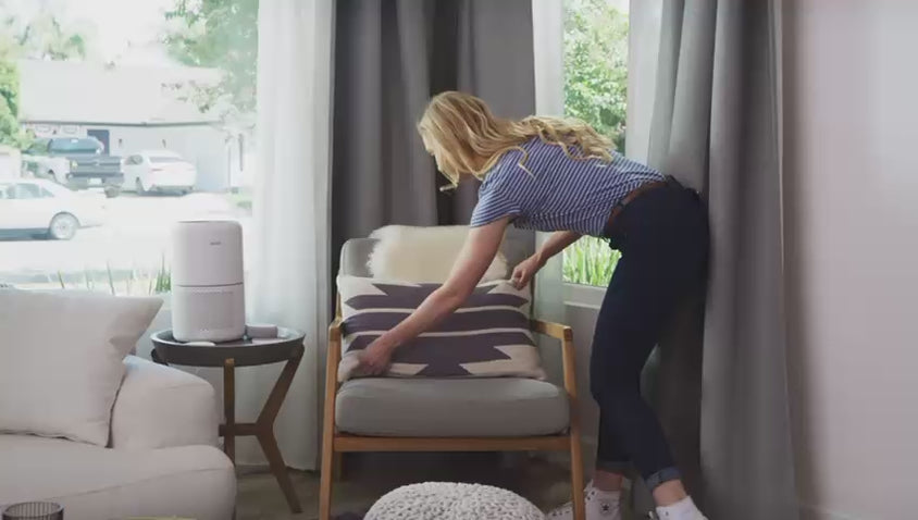 Levoit air purifier bedroom demo video